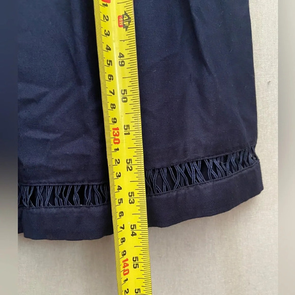 SARAH  ELIZABETH pleated navy blue maxi buttoned back closure sz 10 - Picture 9 of 11